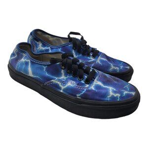 Vans  Authentic Lightning Mens Shoes Black/Blue Sz 6.5M/ 8W  Skate
